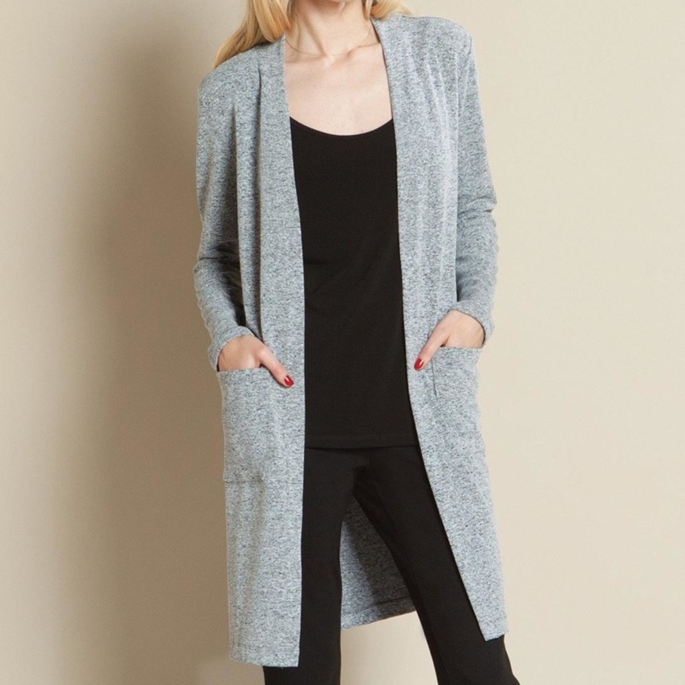 Clara Sun Woo Gray Pocket Sweater Cardigan